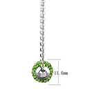 Crystal Necklace LO3330 Stainless Steel Necklace with Crystal in Peridot