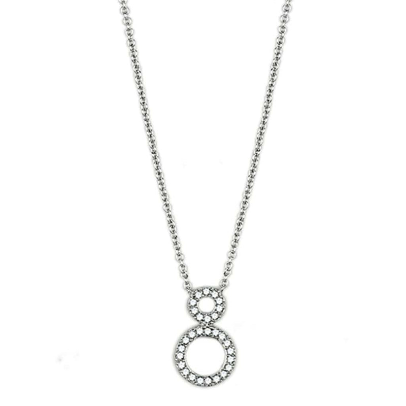 Cute Necklaces 3W421 Rhodium Brass Necklace with AAA Grade CZ
