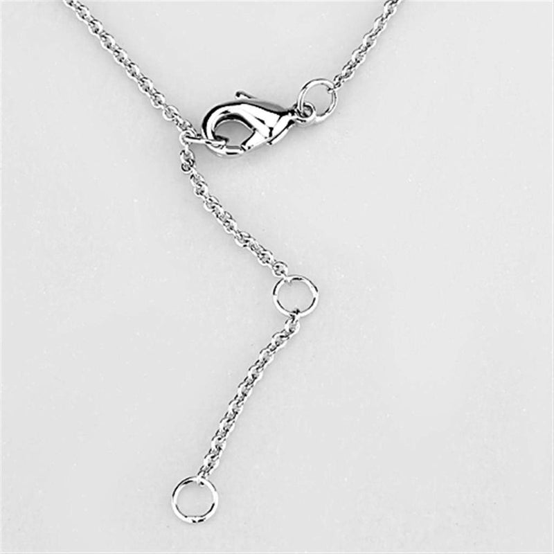 Cute Necklaces 3W421 Rhodium Brass Necklace with AAA Grade CZ