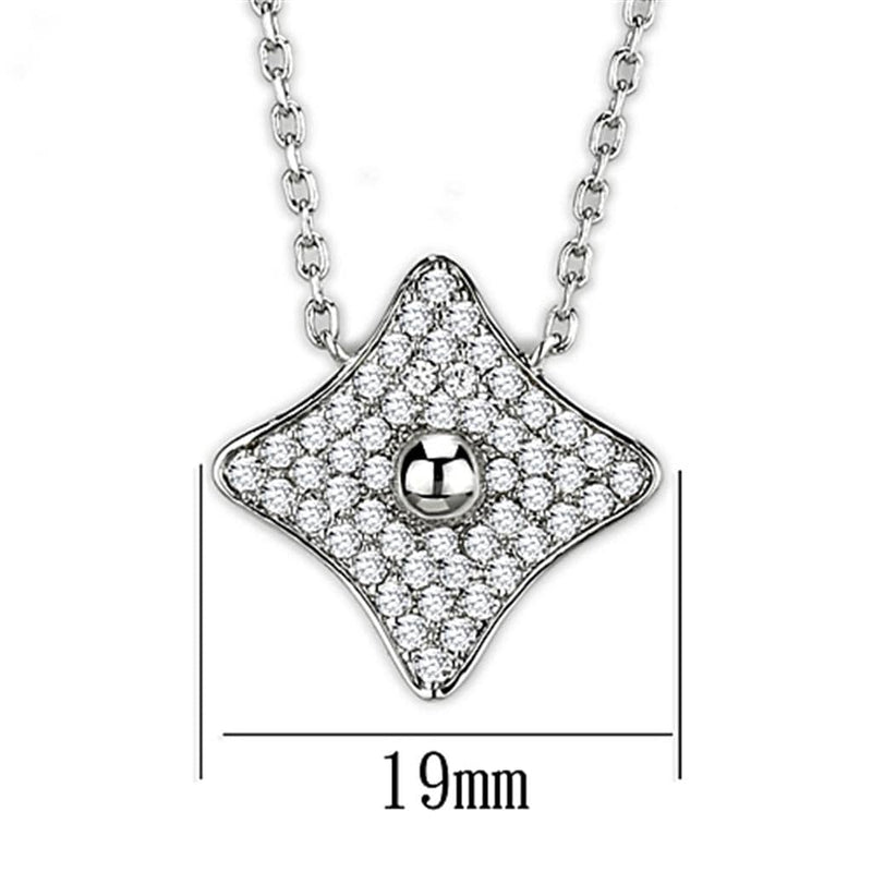Cute Necklaces 3W430 Rhodium Brass Necklace with AAA Grade CZ