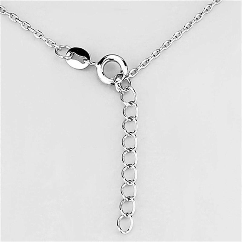 Cute Necklaces 3W430 Rhodium Brass Necklace with AAA Grade CZ