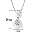 Cute Necklaces 3W435 Rhodium Brass Necklace with AAA Grade CZ