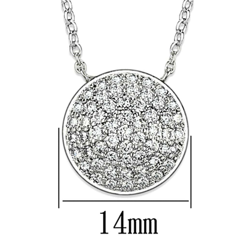 Cute Necklaces 3W436 Rhodium Brass Necklace with AAA Grade CZ