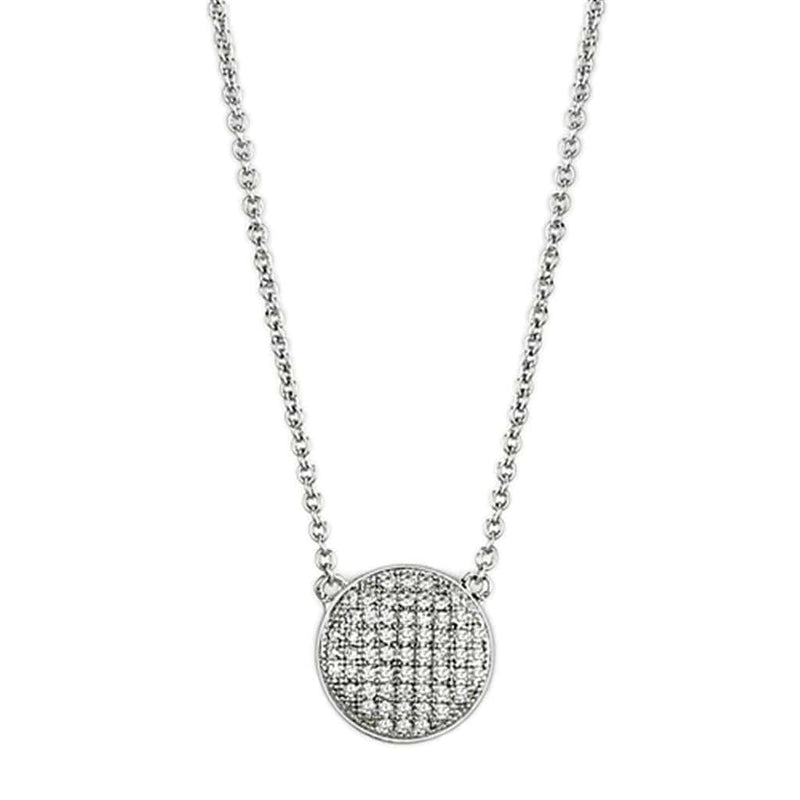 Cute Necklaces 3W437 Rhodium Brass Necklace with AAA Grade CZ