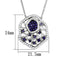 Cute Necklaces 3W438 Rhodium + Ruthenium Brass Necklace with AAA Grade CZ
