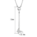 Cute Necklaces 3W443 Rhodium Brass Necklace with AAA Grade CZ