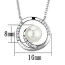 Cute Necklaces 3W444 Rhodium Brass Necklace with Synthetic in White