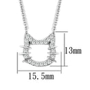 Cute Necklaces 3W446 Rhodium Brass Necklace with AAA Grade CZ