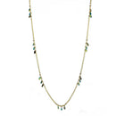 Gold Chain Necklace 3W1537 Gold Brass Necklace with Synthetic in Emerald