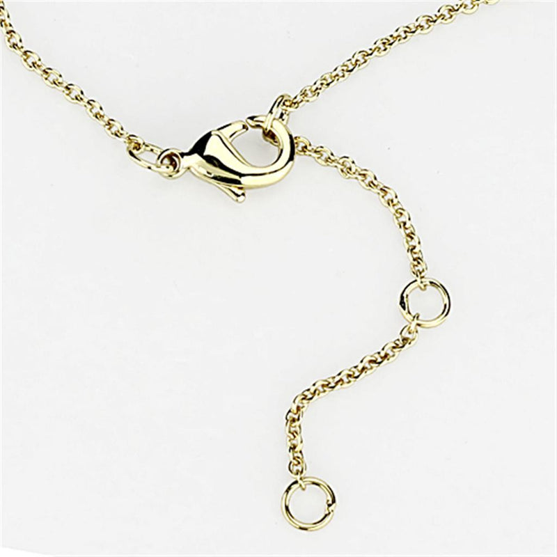 Gold Chain Necklace 3W459 Gold+Rhodium Brass Necklace with AAA Grade CZ