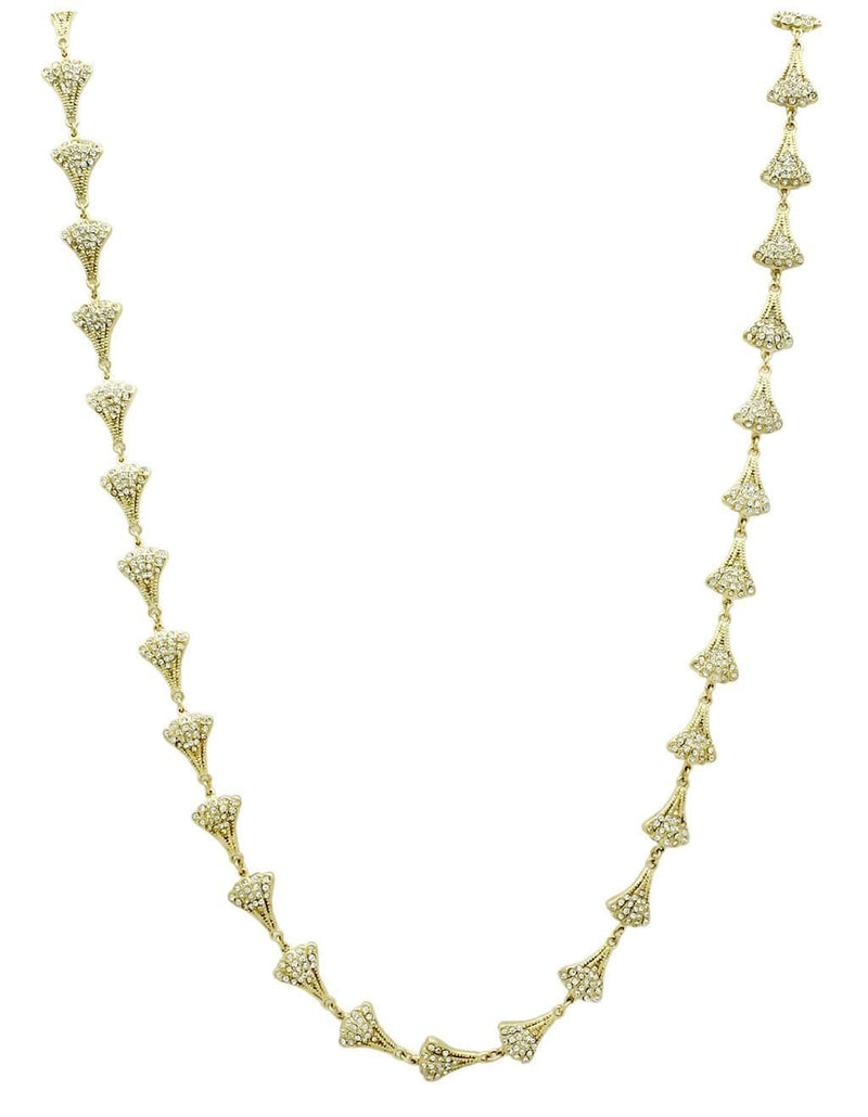 Gold Chain Necklace LO2625 Gold Brass Necklace with Top Grade Crystal
