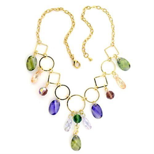 Gold Necklace For Women LO720 Gold Brass Necklace with AAA Grade CZ