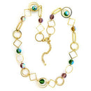 Gold Necklace For Women LO723 Gold Brass Necklace with Synthetic