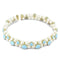 Gold Necklace LO4661 Gold Brass Necklace with Synthetic in White