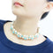 Silver Necklaces Gold Necklace LO4661 Gold Brass Necklace with Synthetic in White Alamode Fashion Jewelry Outlet