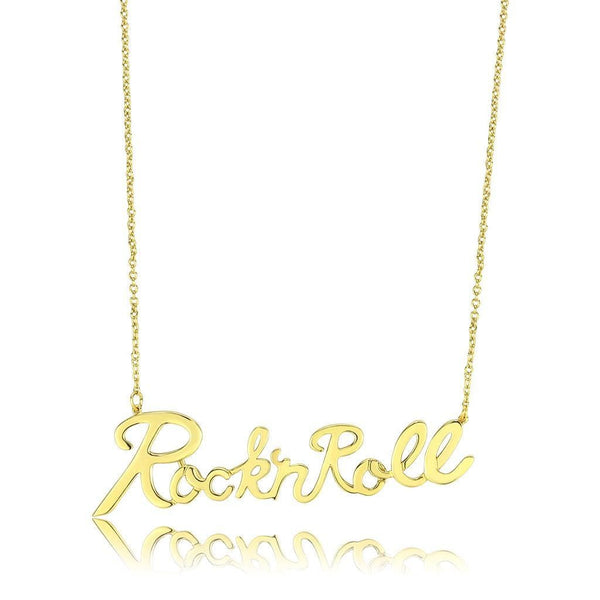 Gold Necklace LO4689 Flash Gold Brass Necklace
