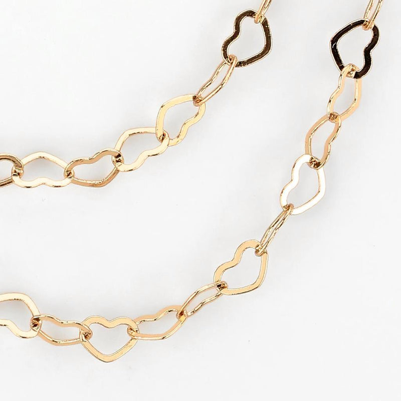 Gold Necklace LO4695 Flash Rose Gold Brass Necklace