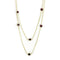 Gold Necklace LO4702 Gold Brass Necklace with AAA Grade CZ in Garnet