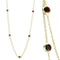 Silver Necklaces Gold Necklace LO4702 Gold Brass Necklace with AAA Grade CZ in Garnet Alamode Fashion Jewelry Outlet
