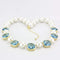 Silver Necklaces Gold Necklace LO4706 Gold Brass Necklace with Synthetic in Sea Blue Alamode Fashion Jewelry Outlet