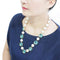 Gold Necklace LO4706 Gold Brass Necklace with Synthetic in Sea Blue