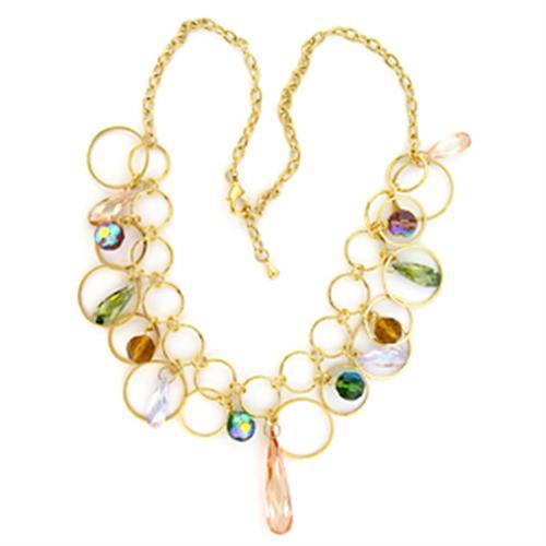 Gold Necklace LO724 Gold Brass Necklace with AAA Grade CZ