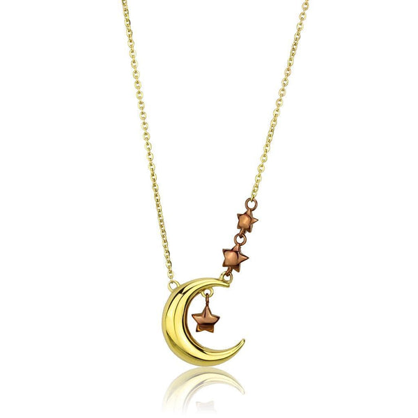Gold Necklace TK2796 Gold & Light Brown (Light coffee) Stainless Steel Necklace