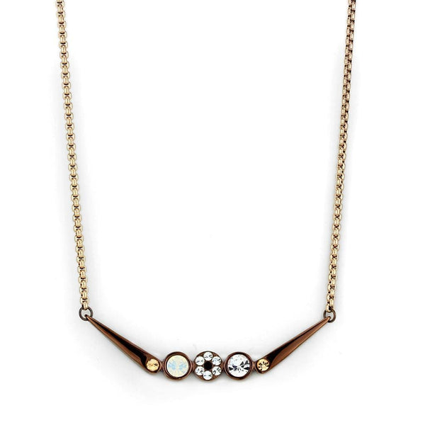Gold Necklace TK2823 Rose Gold &  Stainless Steel Necklace with Crystal
