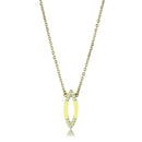 Gold Necklace TK3285 Gold - Stainless Steel Necklace with Crystal