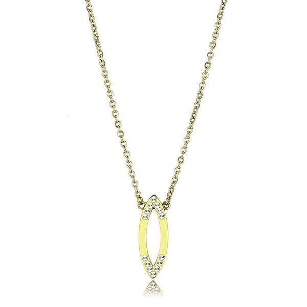 Gold Necklace TK3285 Gold - Stainless Steel Necklace with Crystal