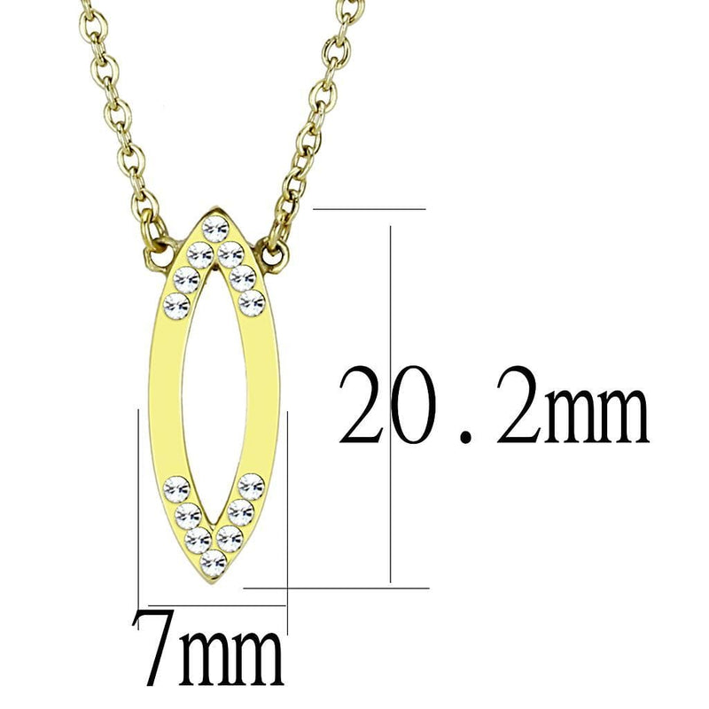Gold Necklace TK3285 Gold - Stainless Steel Necklace with Crystal