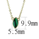 Gold Necklace TK3286 Gold - Stainless Steel Necklace with Synthetic in Emerald