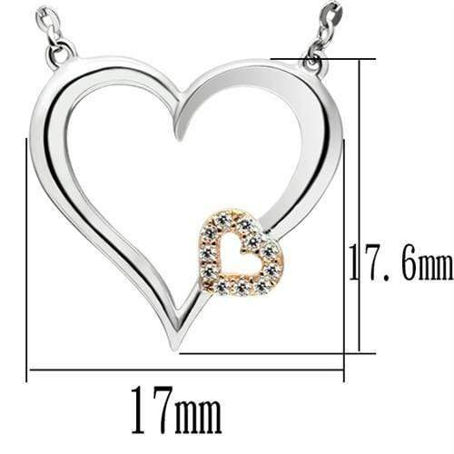 Silver Necklaces Gold Necklace TS061 Rose Gold + Rhodium 925 Sterling Silver Necklace Alamode Fashion Jewelry Outlet