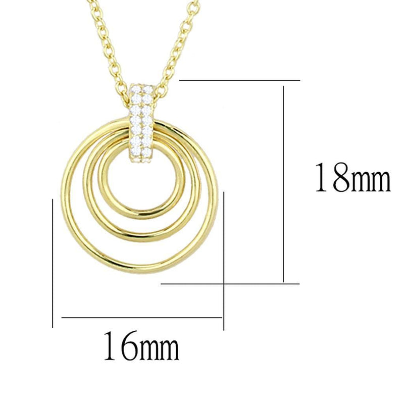 Gold Necklace TS601 Gold 925 Sterling Silver Necklace with AAA Grade CZ