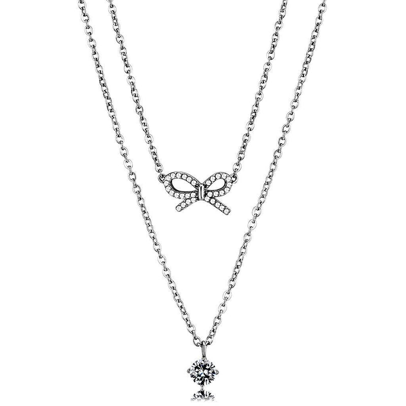Necklace DA230 Stainless Steel Necklace with AAA Grade CZ