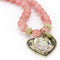 Necklace LO4662 Antique Copper White Metal Necklace in Light Peach