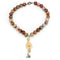 Necklace LO4663 Antique Copper Brass Necklace with Semi-Precious