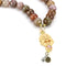 Necklace LO4663 Antique Copper Brass Necklace with Semi-Precious