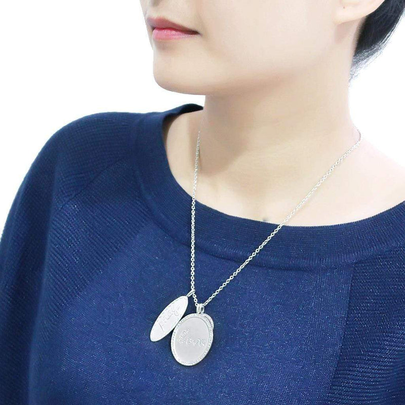 Necklace LO4693 Rhodium+Brushed Brass Necklace with Top Grade Crystal