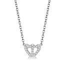 Necklace LO4694 Rhodium Brass Necklace with Top Grade Crystal