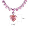 Necklace LO4705 Rhodium Brass Necklace with AAA Grade CZ in Rose