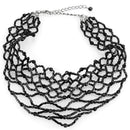 Necklace LO4716 Rhodium Brass Necklace with Synthetic in Jet