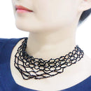 Necklace LO4716 Rhodium Brass Necklace with Synthetic in Jet