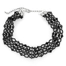 Necklace LO4718 Rhodium Brass Necklace with Synthetic in Jet