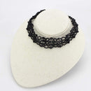 Silver Necklaces Necklace LO4718 Rhodium Brass Necklace with Synthetic in Jet Alamode Fashion Jewelry Outlet