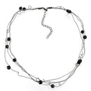 Necklace LO4719 Ruthenium White Metal Necklace with Synthetic in Jet