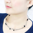 Necklace LO4719 Ruthenium White Metal Necklace with Synthetic in Jet