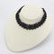 Silver Necklaces Necklace LO4720 Rhodium Stainless Steel Necklace with Synthetic in Jet Alamode Fashion Jewelry Outlet