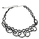 Necklace LO4721 Rhodium Brass Necklace with Synthetic in Jet