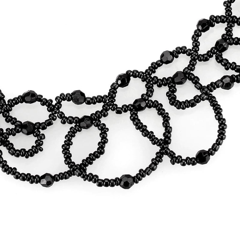 Necklace LO4721 Rhodium Brass Necklace with Synthetic in Jet